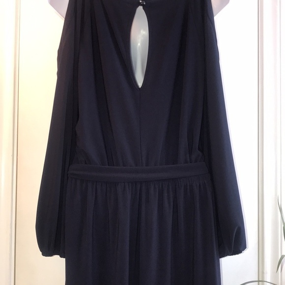 Emma & Michele Navy Cropped Jumper Jumpsuit Wide Legs Women’s Size Small - Picture 8 of 15